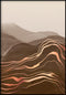 Montagnes de chocolat gauche véritable or rose Poster